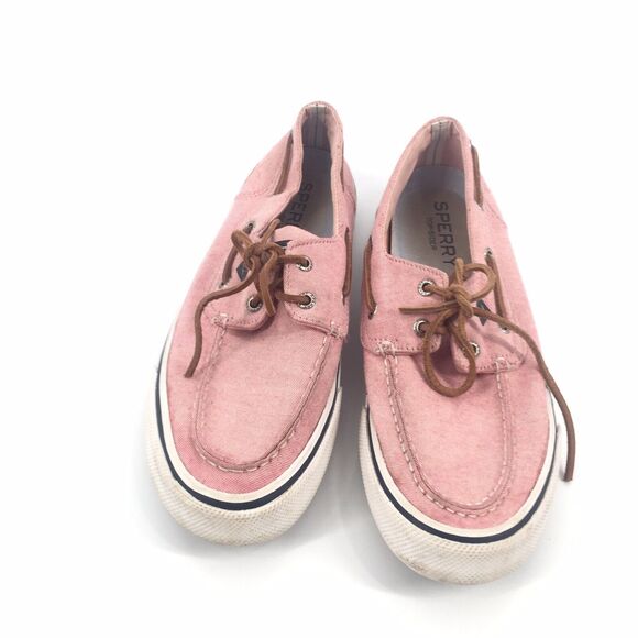 Sperry Top Sider Bahama II Oxford Shirt Sneaker 9 Mens Washed Red Boat Shoe - Picture 2 of 7